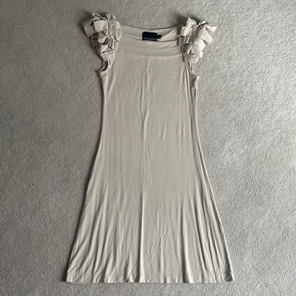 Cynthia Rowley Tan Ruffle Sleeve Dress - size XS